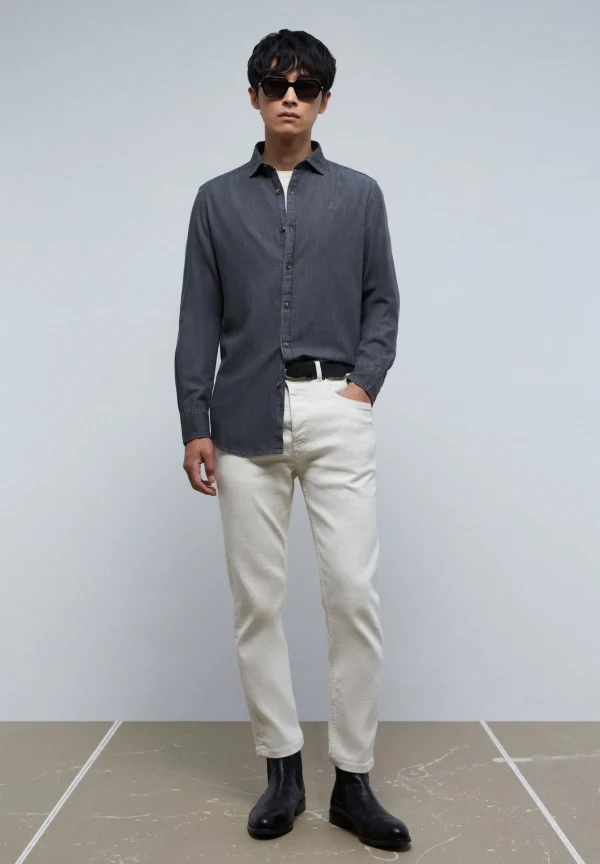 scalperscompany Camisa Denim Calavera Tono-Hombre Camisas