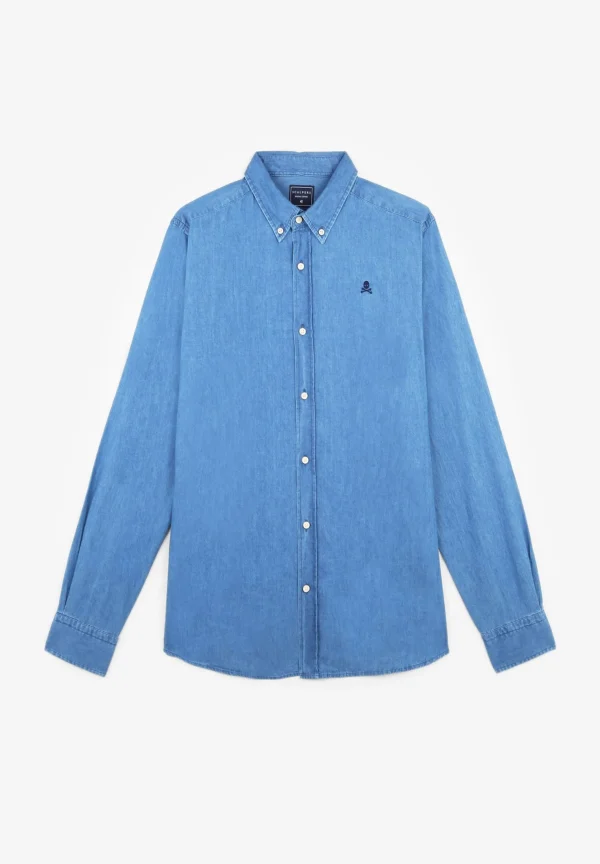 scalperscompany Camisa Denim Cuello Botones-Hombre Camisas
