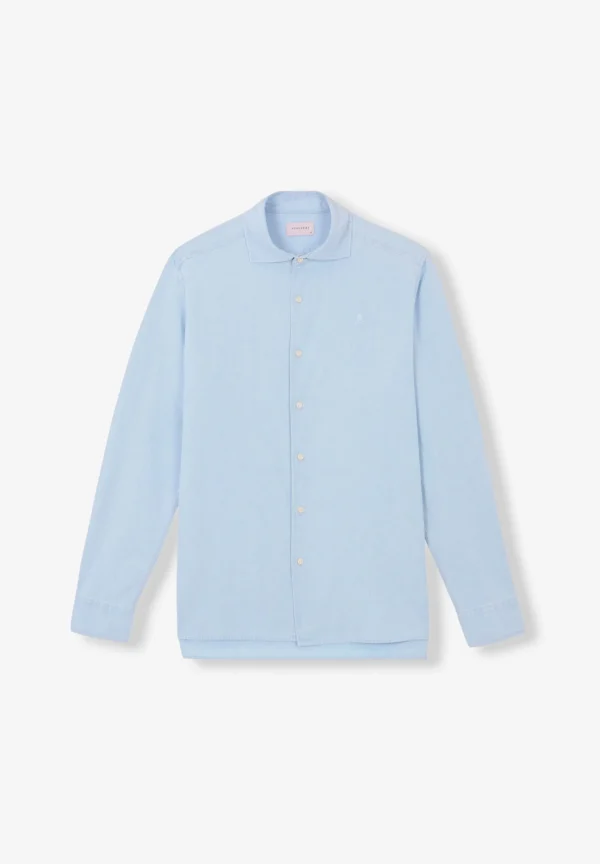 scalperscompany Camisa Denim Lavada Calavera Tono-Hombre Camisas