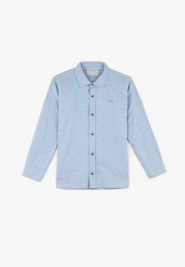 scalperscompany Camisa Denim Rayas Calavera Tono-Niños Camisas