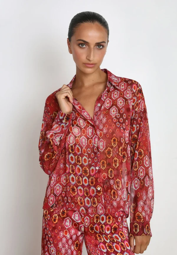 scalperscompany Camisa Fluida Etnica-Mujer Total Look