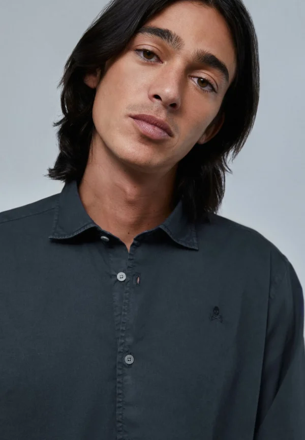 scalperscompany Camisa Lavada Calavera-Hombre Camisas