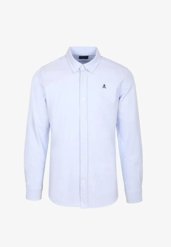 scalperscompany Camisa Oxford Calavera Contraste-Hombre Big And Tall