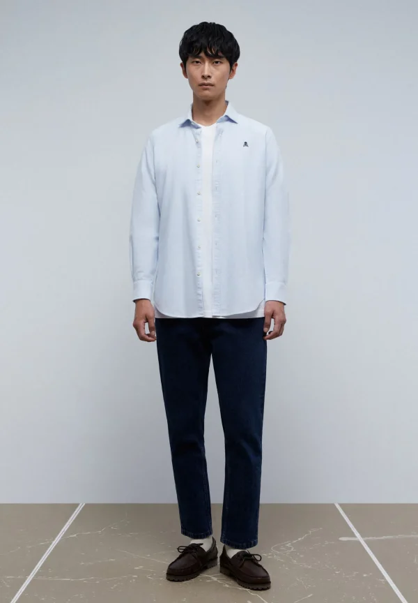 scalperscompany Camisa Oxford Calavera Contraste-Hombre Camisas