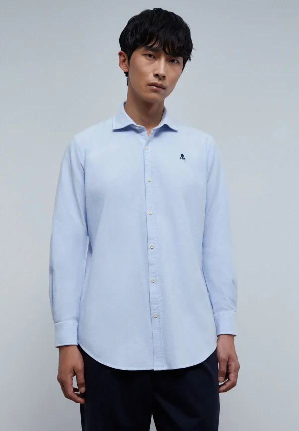 scalperscompany Camisa Oxford Calavera Contraste-Hombre Camisas