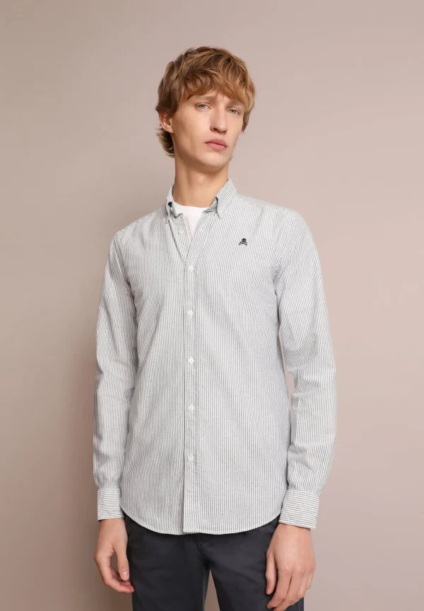 scalperscompany Camisa Oxford Calavera Contraste-Hombre Camisas