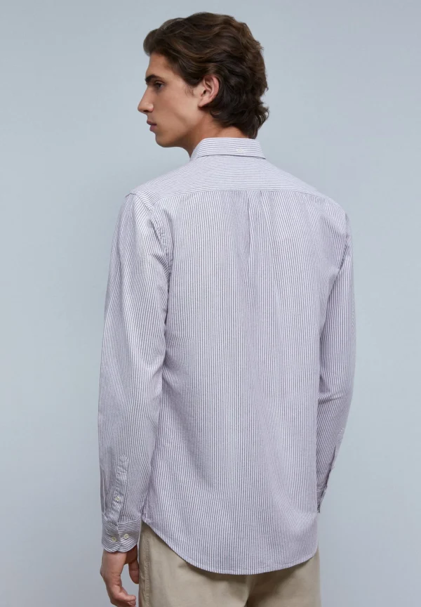 scalperscompany Camisa Oxford Calavera Contraste-Hombre Camisas