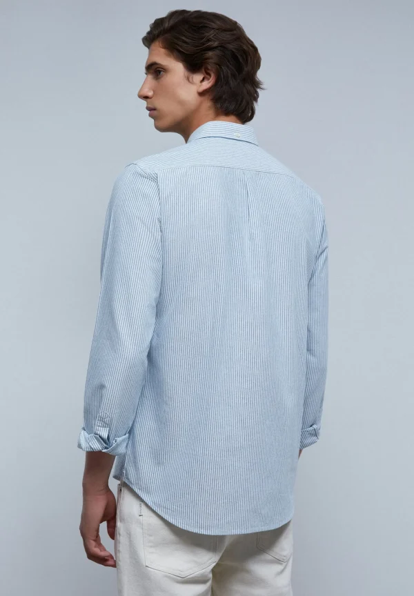 scalperscompany Camisa Oxford Calavera Contraste-Hombre Camisas
