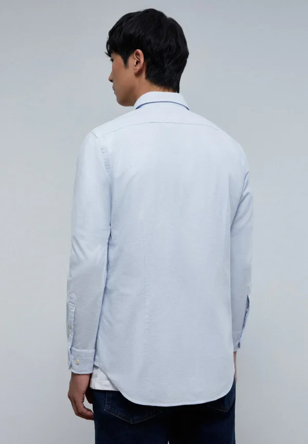 scalperscompany Camisa Oxford Calavera Contraste-Hombre Camisas