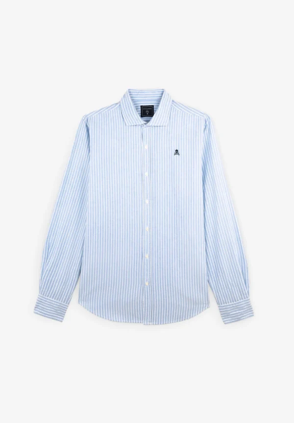 scalperscompany Camisa Oxford Calavera Contraste-Hombre Camisas