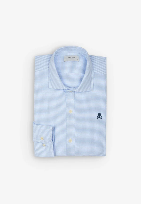 scalperscompany Camisa Oxford Calavera Contraste-Hombre Camisas