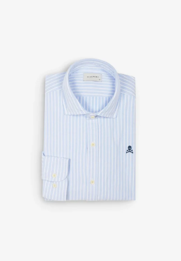 scalperscompany Camisa Oxford Calavera Contraste-Hombre Camisas