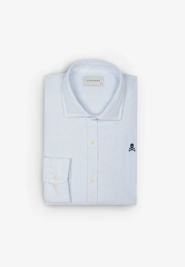 scalperscompany Camisa Oxford Calavera Contraste-Hombre Camisas