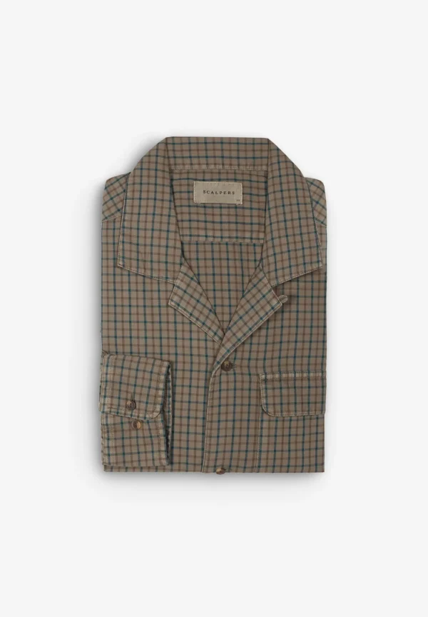 scalperscompany Camisa Pijamera Cuadros-Hombre Camisas