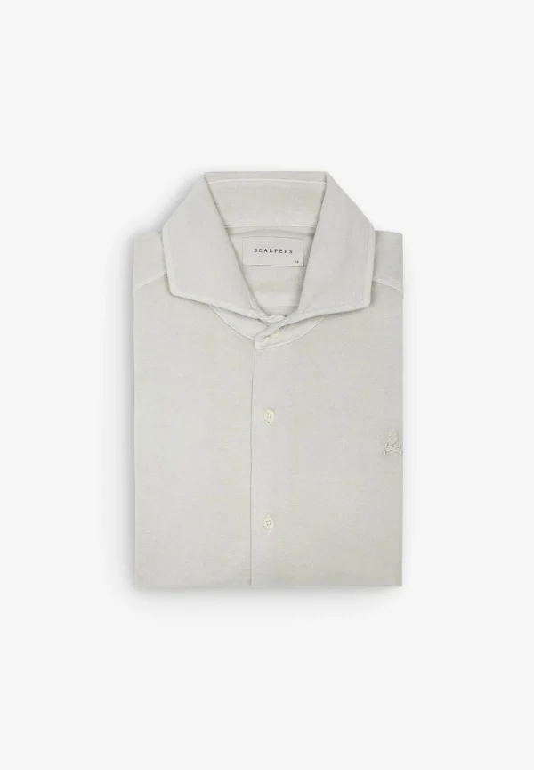 scalperscompany Camisa Pique Calavera Tono-Hombre Camisas