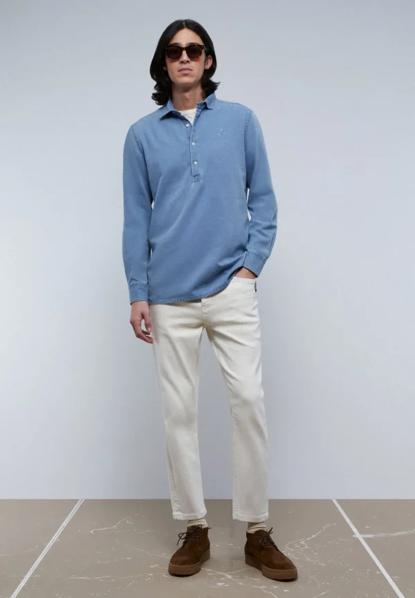 scalperscompany Camisa Polera Denim-Hombre Camisas