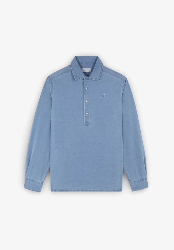 scalperscompany Camisa Polera Denim-Hombre Camisas