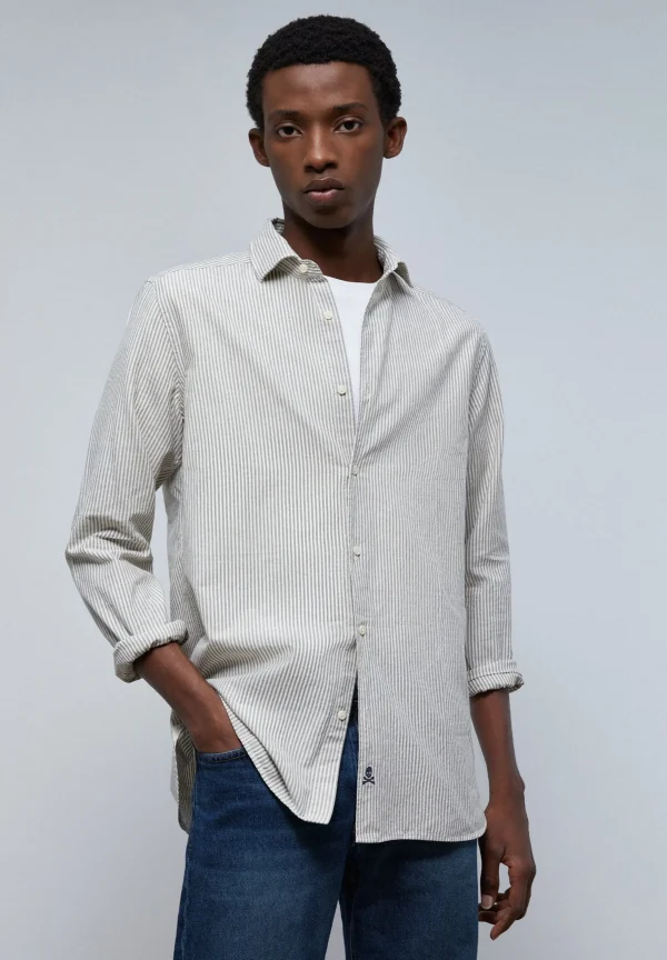 scalperscompany Camisa Rayas Calavera Tapeta-Hombre Camisas