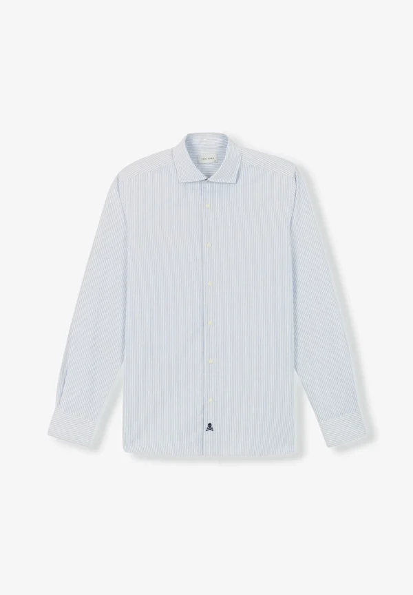 scalperscompany Camisa Rayas Calavera Tapeta-Hombre Camisas