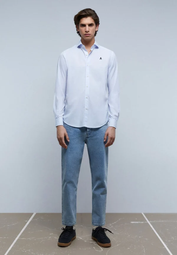 scalperscompany Camisa Vestir Calavera Contraste-Hombre Camisas