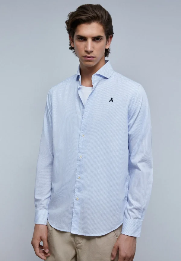 scalperscompany Camisa Vestir Calavera Contraste-Hombre Camisas