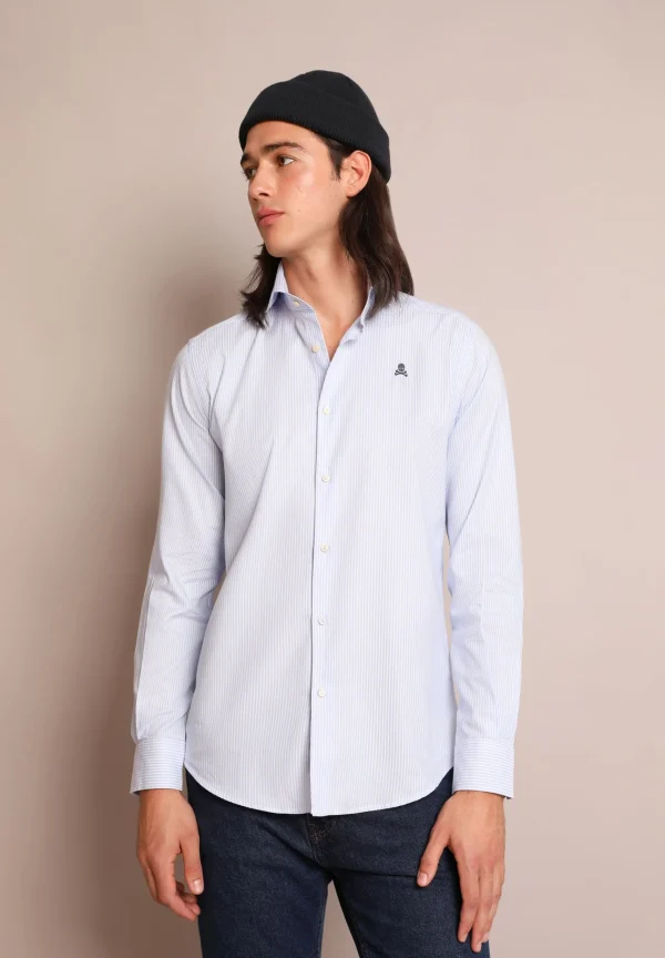 scalperscompany Camisa Vestir Calavera Contraste-Hombre Camisas