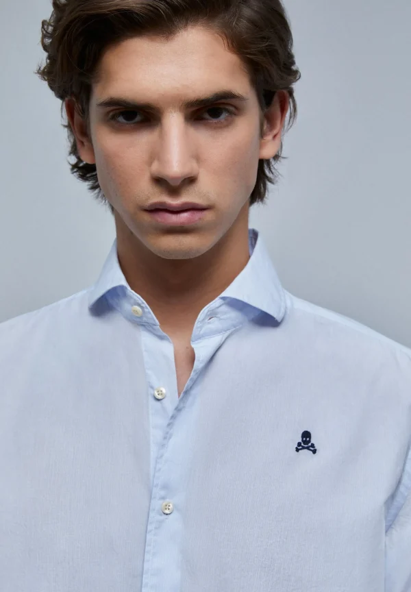 scalperscompany Camisa Vestir Calavera Contraste-Hombre Camisas