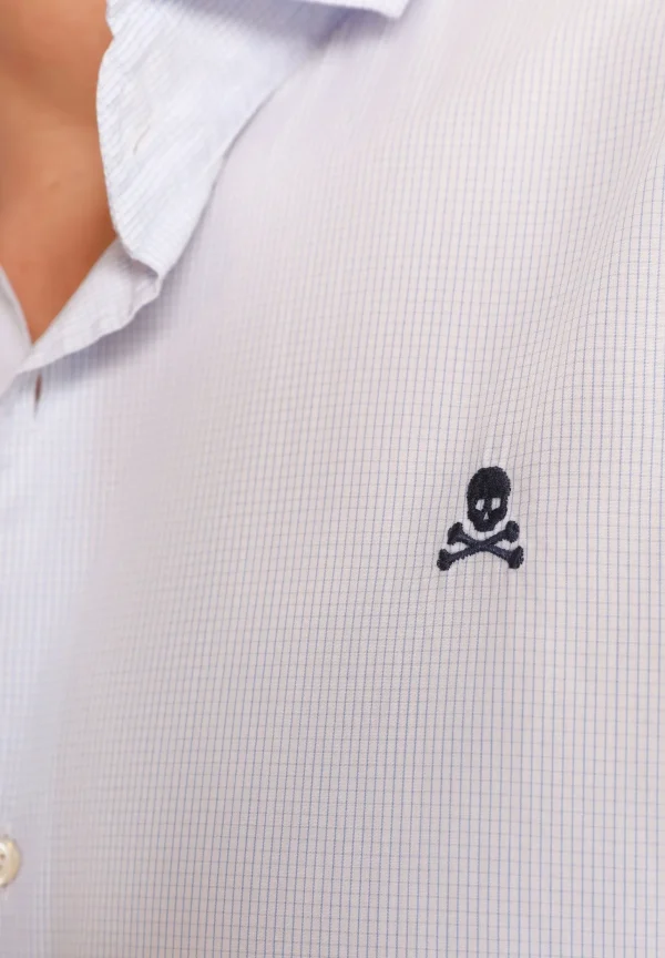scalperscompany Camisa Vestir Calavera Contraste-Hombre Camisas