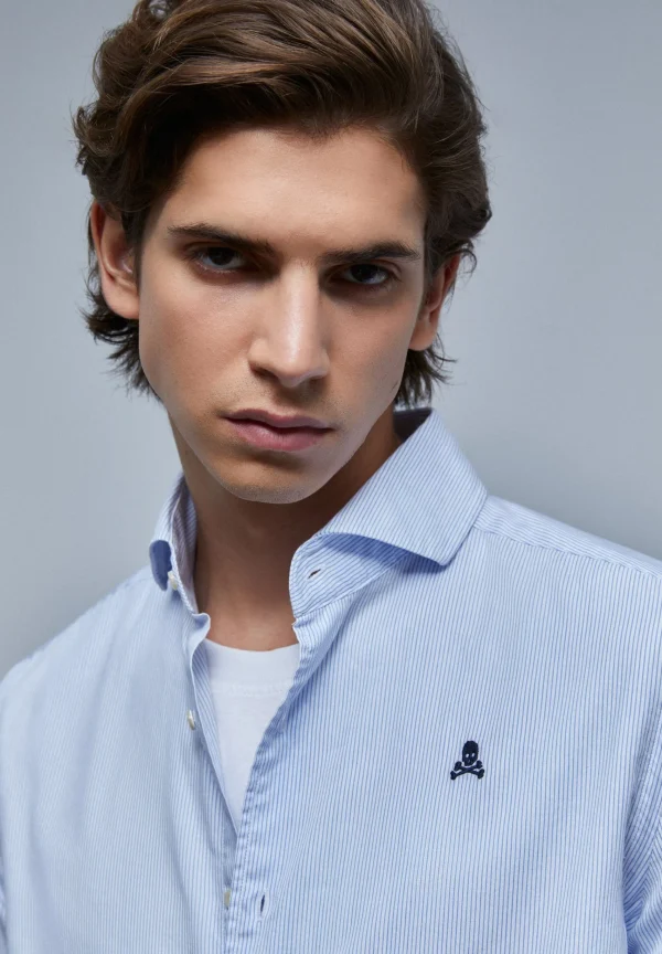 scalperscompany Camisa Vestir Calavera Contraste-Hombre Camisas