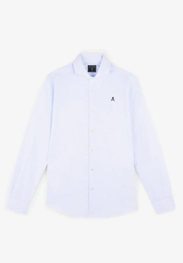 scalperscompany Camisa Vestir Calavera Contraste-Hombre Camisas