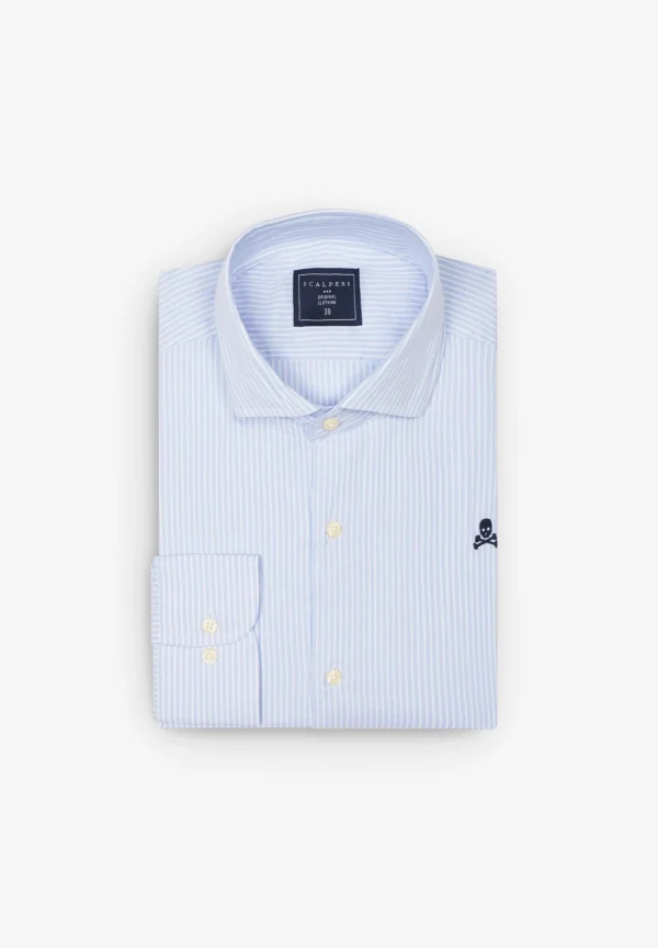 scalperscompany Camisa Vestir Calavera Contraste-Hombre Camisas