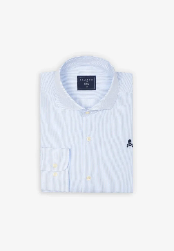 scalperscompany Camisa Vestir Calavera Contraste-Hombre Camisas