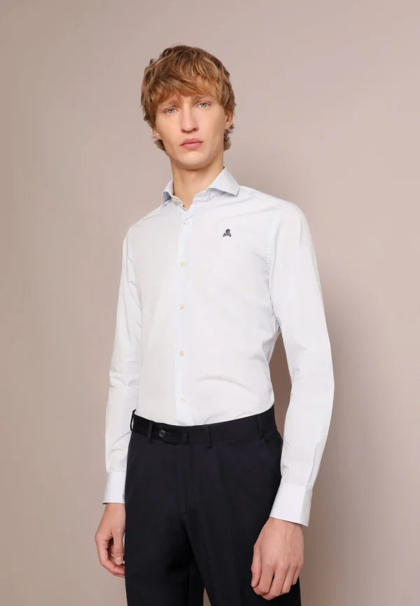 scalperscompany Camisa Vestir Rayas Calavera Contraste-Hombre Camisas