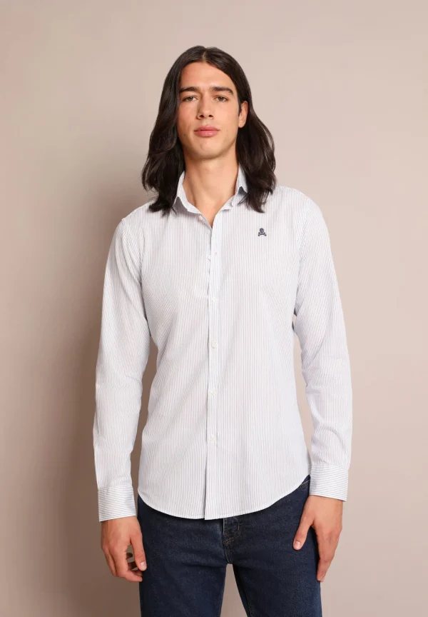 scalperscompany Camisa Vestir Slim Fit Calavera-Hombre Camisas