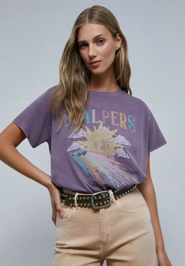scalperscompany Camiseta Arcoiris Glitter-Mujer Camisetas Y Tops