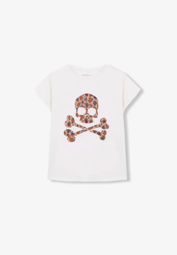 scalperscompany Camiseta Calavera Leopardo Glitter-Niños Camisetas