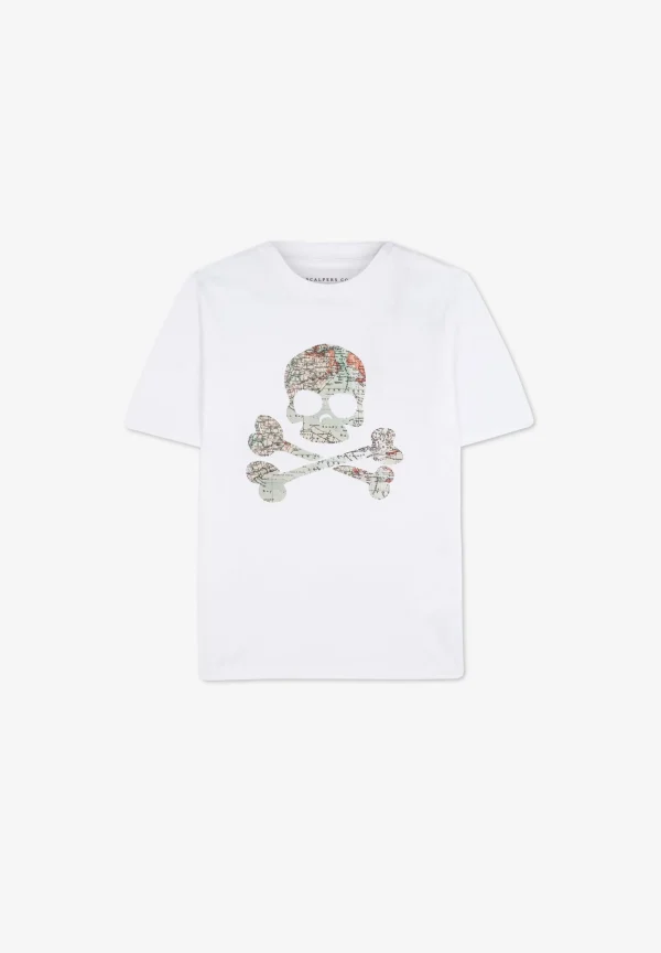 scalperscompany Camiseta Calavera Mapa-Niños Camisetas