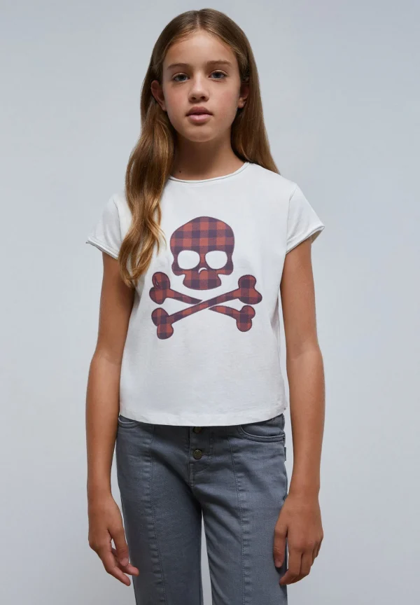 scalperscompany Camiseta Calavera Vichy-Niños Camisetas