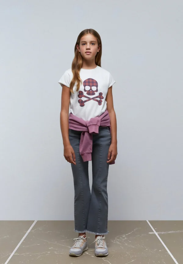 scalperscompany Camiseta Calavera Vichy-Niños Camisetas