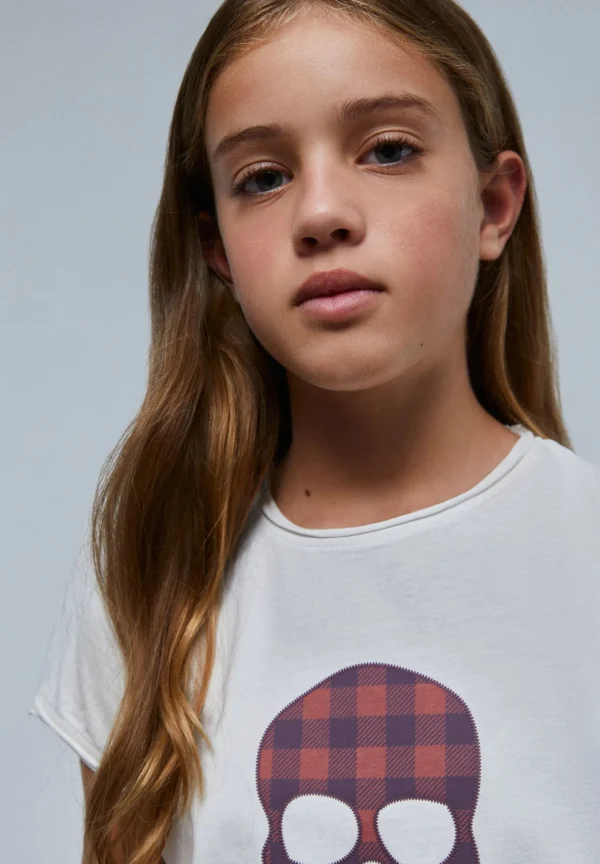 scalperscompany Camiseta Calavera Vichy-Niños Camisetas