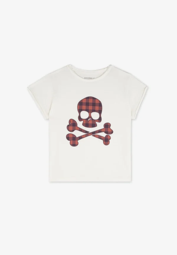 scalperscompany Camiseta Calavera Vichy-Niños Camisetas