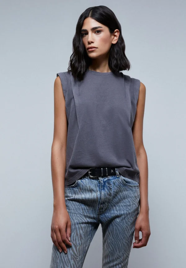 scalperscompany Camiseta Detalle Pliegue-Mujer Camisetas Y Tops