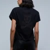 scalperscompany Camiseta Flame Calavera Trasera-Mujer Camisetas Y Tops