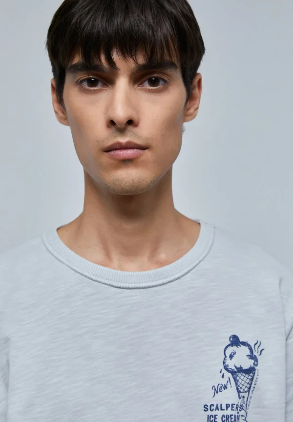 scalperscompany Camiseta Flame Print Trasero-Hombre Camisetas