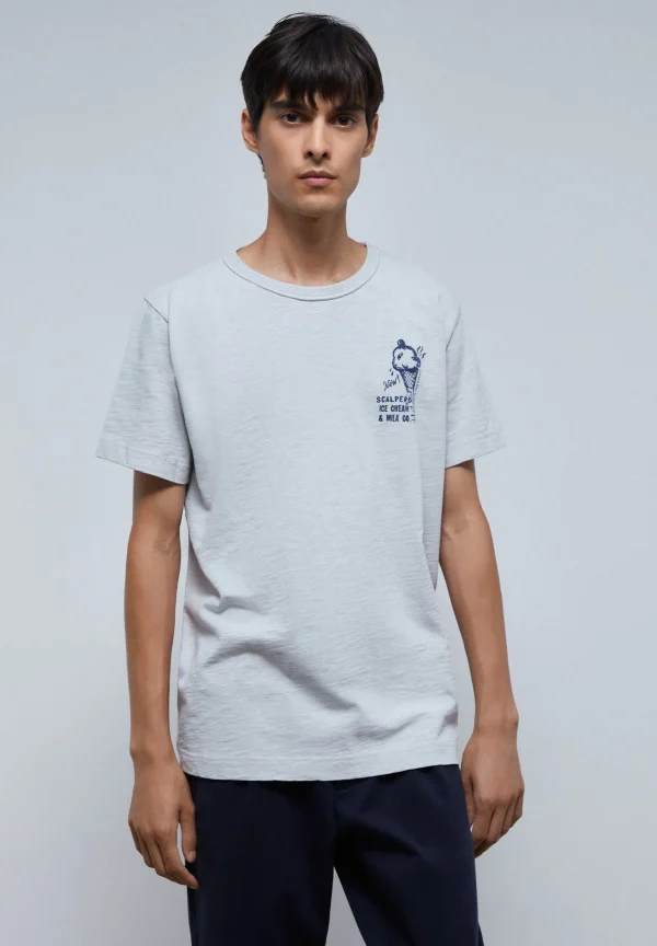 scalperscompany Camiseta Flame Print Trasero-Hombre Camisetas