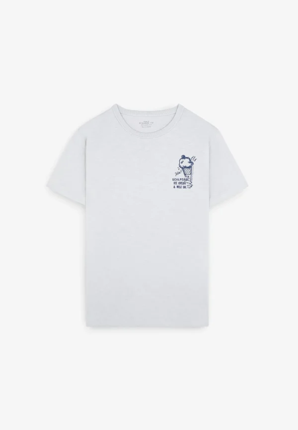 scalperscompany Camiseta Flame Print Trasero-Hombre Camisetas