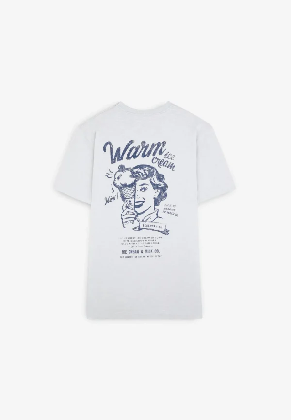 scalperscompany Camiseta Flame Print Trasero-Hombre Camisetas