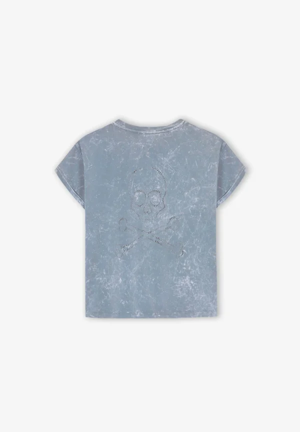 scalperscompany Camiseta Lavada Calavera Tachuelas-Mujer Camisetas Y Tops