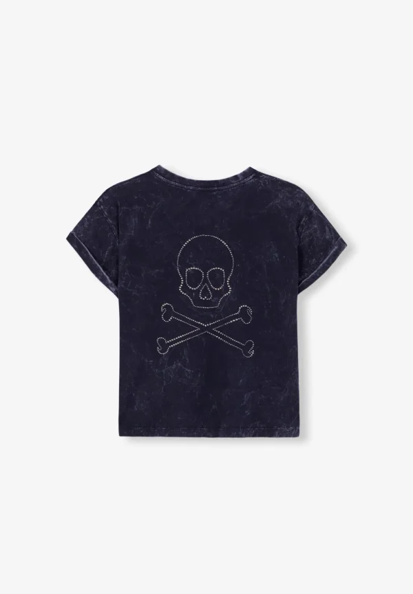 scalperscompany Camiseta Lavada Calavera Tachuelas-Mujer Camisetas Y Tops
