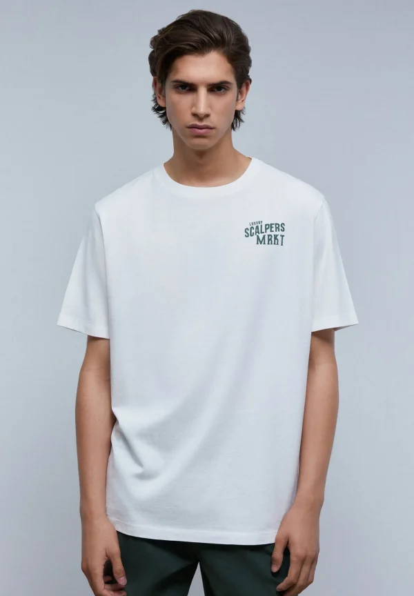 scalperscompany Camiseta Lavada Print-Hombre Camisetas